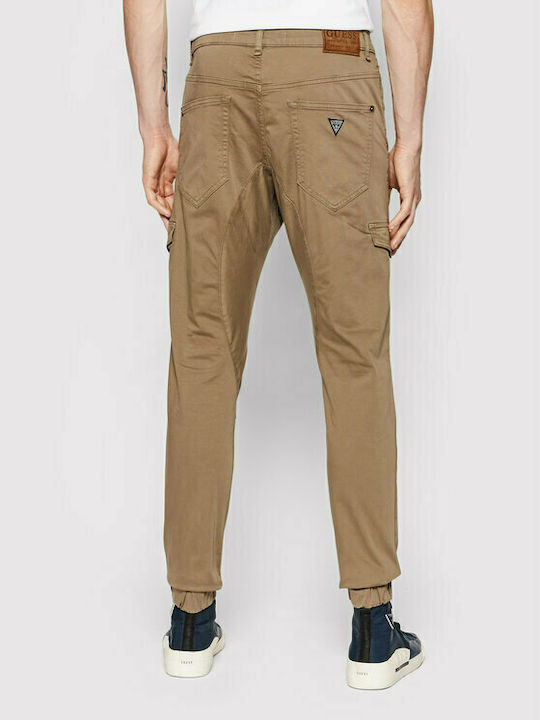 Guess Men's Trousers Cargo in Slim Fit Brown