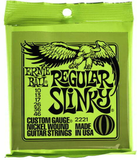 Ernie Ball Slinky Nickel Wound Electric Guitar Strings Set 10 - 46 Regular