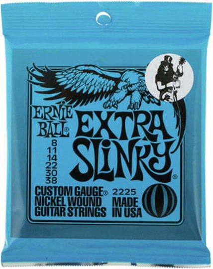 Ernie Ball Slinky Set Nickel Wound Electric Guitar Strings 8 - 38 Extra