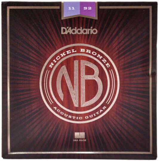 Daddario Set of Bronze Strings for Acoustic Guitar Nickel 11 - 52"