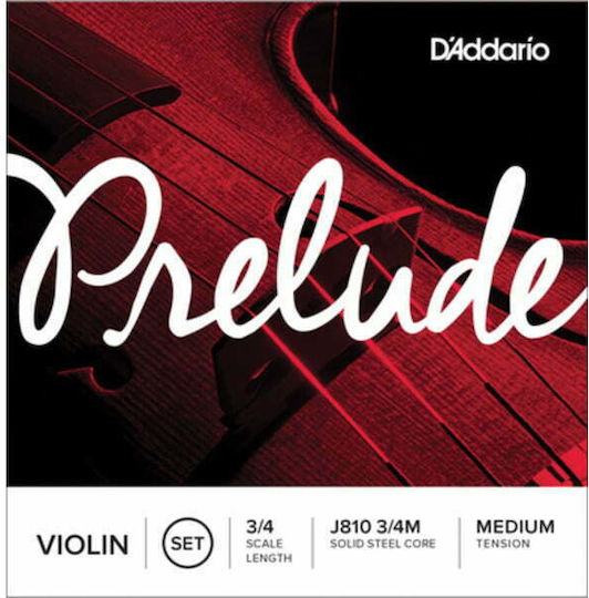 Daddario Set of Steel Strings for Violin 3/4 Prelude Violin 3/4 Medium