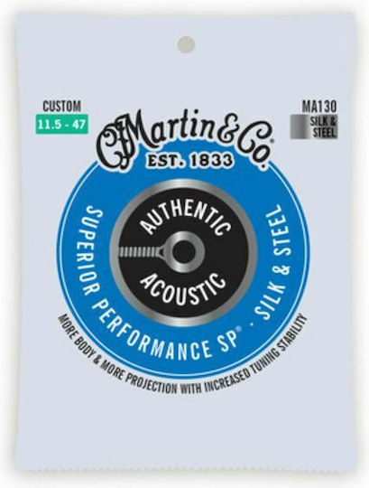 Martin Authentic Akustikgitarrensaiten Silk Einstellen 11 - 47 Zoll Custom