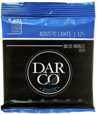 Martin Set of 80/20 Bronze Strings for Acoustic Guitar Darco Acoustic Light 12 - 54"