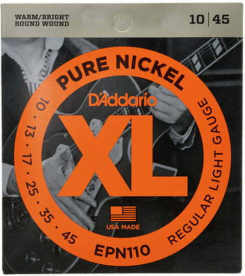 Daddario XL Pure Nickel Σετ Χορδών Pure Nickel Ηλεκτρικής Κιθάρας 10 - 45" Light