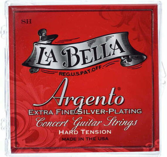 La Bella Argento Single Silver Plated Classical Guitar Strings 6 Pieces 44 Inches Hard