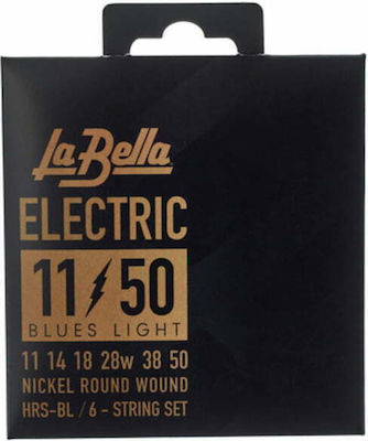 La Bella Set of Nickel Wound Strings for Electric Guitar Electric Blues Light 11 - 50"