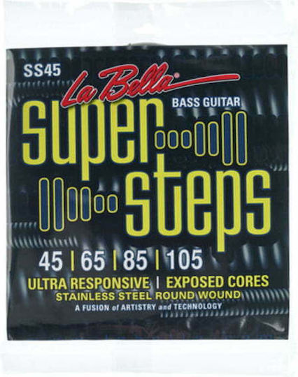 La Bella Super Steps Set Corzi Pentru Bas Oțel Inoxidabil 45 - 105