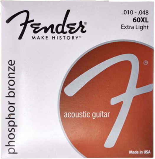 Fender Phosphor Bronze Acoustic Guitar Strings Set 10 - 48 60XL