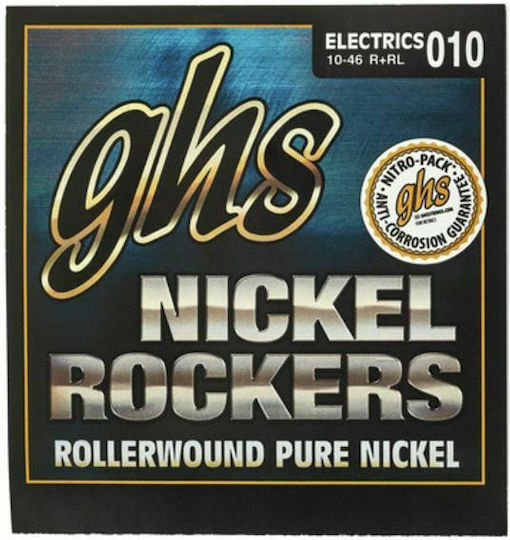 GHS Strings Sets Nickel Rockers Σετ Χορδών Pure Nickel Ηλεκτρικής Κιθάρας 10 - 46" Light