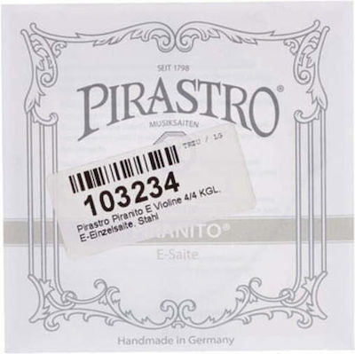 Pirastro Single Steel String for Violin 4/4 Piranito Violin 4/4 E (Mi) Ball End