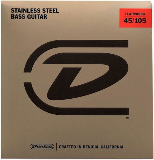 Dunlop Flatwound Bass Strings Set Corzi Pentru Bas Oțel Inoxidabil 45 - 105