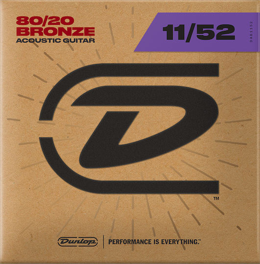 Dunlop 80/20 Bronze Acoustic Guitar Strings Set 11 - 52