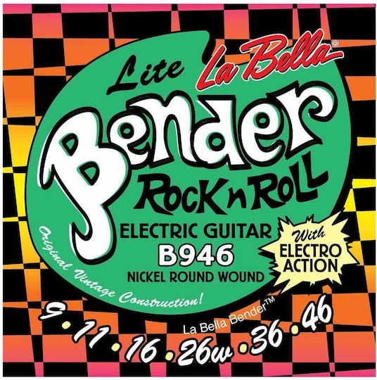 La Bella The Bender Set of Nickel Plated Steel Electric Guitar Strings 9 - 46 Lite