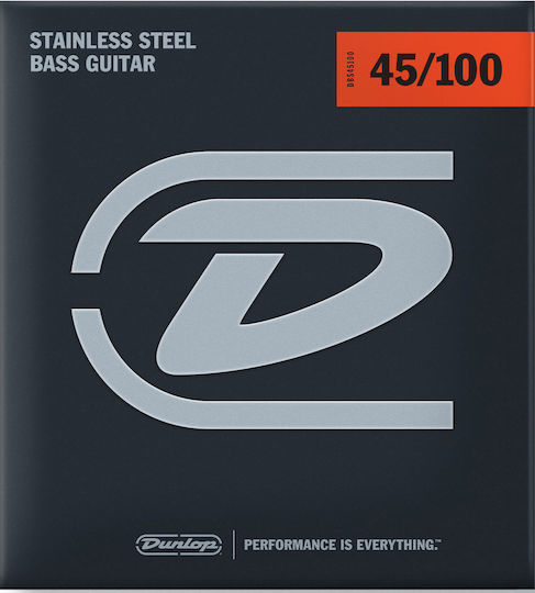 Dunlop Stainless Steel Bass Σετ Χορδών Stainless Steel Μπάσου 45 - 100"