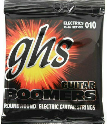 GHS Strings Set Vernickelter Stahl Saiten für E-Gitarre Boomers 6-String Hell 10 - 46" GBL