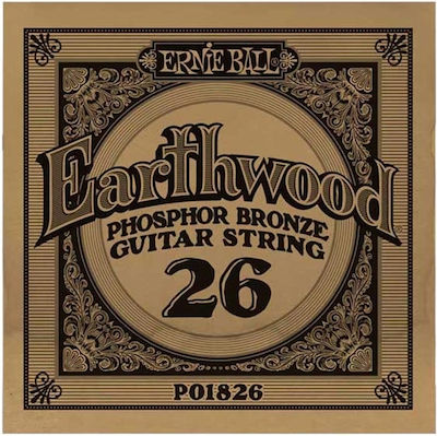 Ernie Ball Einzelne Phosphor-Bronze Saiten 6Stück für Akustische Gitarre Earthwood .026"