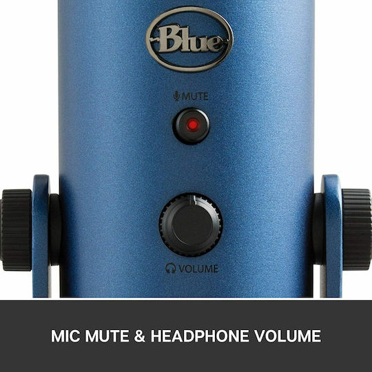 Blue Microphones Yeti Condenser Microphone USB Tabletop for Vocals in Blue Color