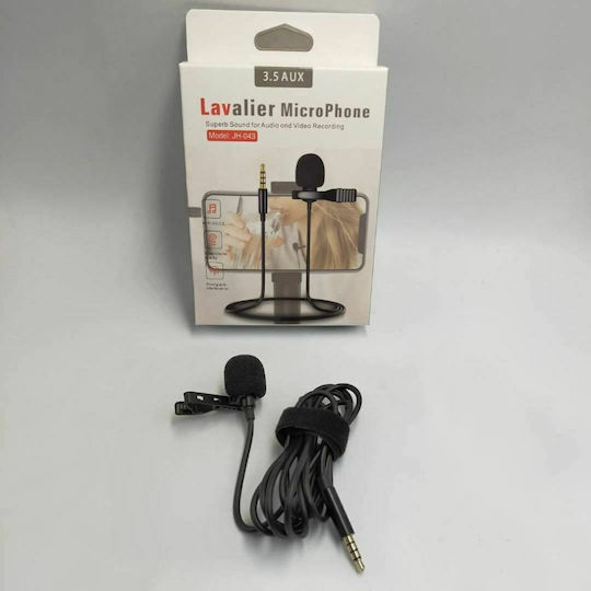 Hands-Free Lavalier Set Electret Microphone 3.5mm Πέτου, Clip On Journalistic Jack 3.5mm
