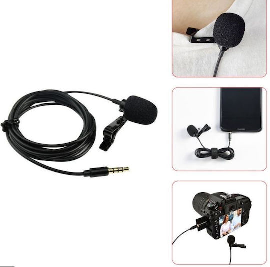 GL-119 Кондензатор (Малка диафрагма) Микрофон 3.5mm Πέτου, Clip On за Камера в Черен Цвят