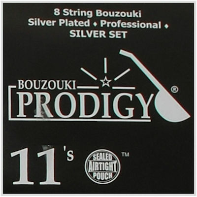 Prodigy Πλήρες Σετ Silver Plated Χορδών για Μπουζούκι Silver 8 String Bouzouki 11 - 28"