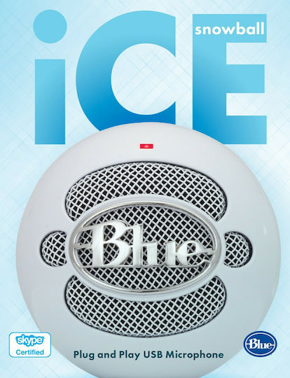 Blue Microphones Snowball ICE Condenser Microphone USB Tabletop for Vocals in White Color