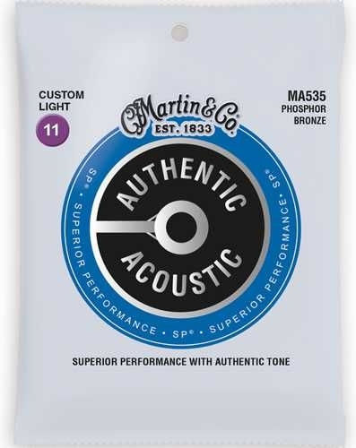 Martin Set of Phosphor Bronze Strings for Acoustic Guitar Authentic Acoustic SP Custom Light 11 - 52"