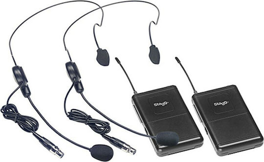 Stagg UHF WIRLSS 2HEADST.864.2-864.7 Set Drahtlos Δυναμικό Mikrofon Κεφαλής, Ζώνης für Gesang