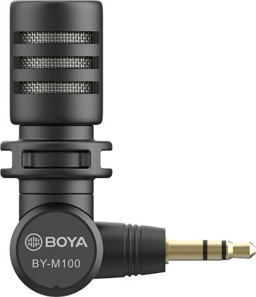 Boya BY-M100 Πυκνωτικό Μικρόφωνο 3.5mm Shock Mounted για Κάμερα σε Λευκό Χρώμα