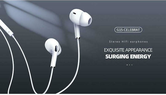 Celebrat G15 In-Ear Freihändig Kopfhörer mit Stecker 3.5mm Weiß
