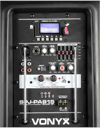 Vonyx Boxă Karaoke Cu Microfoane Wireless SPJ-PA915 170.080 Negru