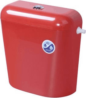 Nikiplast Classic Montat pe perete Plastic Rezervor de toaletă Rectangular Presiune scăzută Roșu