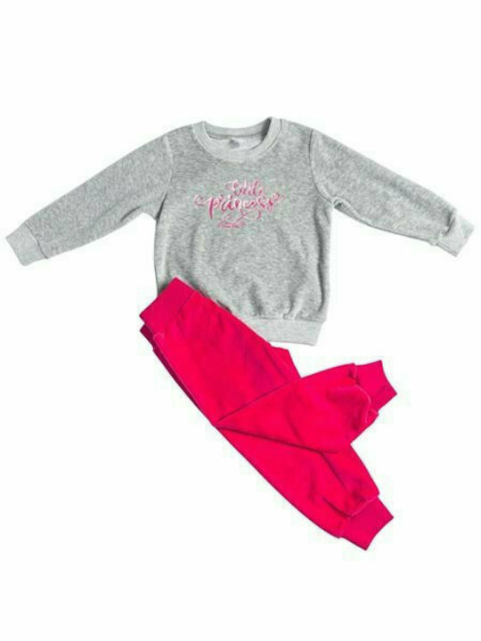 Dreams by Joyce Set Top & Bottom Kids Winter Velvet Pyjamas Gray