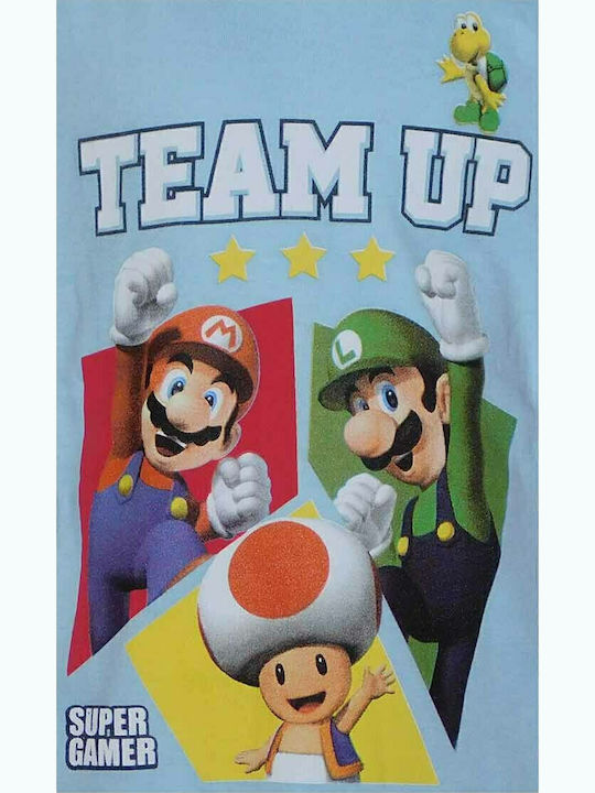 Nina Club Παιδική Πιτζάμα Καλοκαιρινή Γαλάζια Team Up