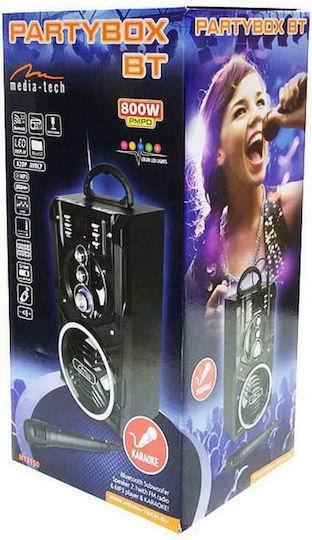 Media-Tech Karaoke Speaker With Wired Microphone Partybox BT MT3150 Black