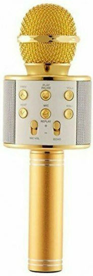 WSTER Μικρόφωνο Karaoke Ασύρματο WS-858 WS-858 Χρυσό