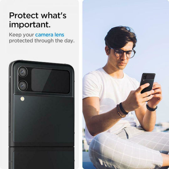 Spigen Optik Lens Protector Προστασία Κάμερας Tempered Glass Μαύρο για το Galaxy Z Flip3 5G