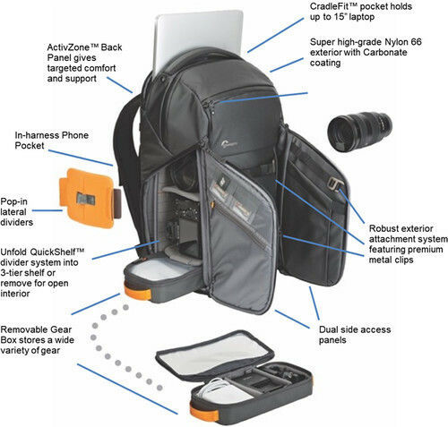 Lowepro Τσάντα Πλάτης Φωτογραφικής Μηχανής FreeLine BP 350 AW σε Μαύρο Χρώμα