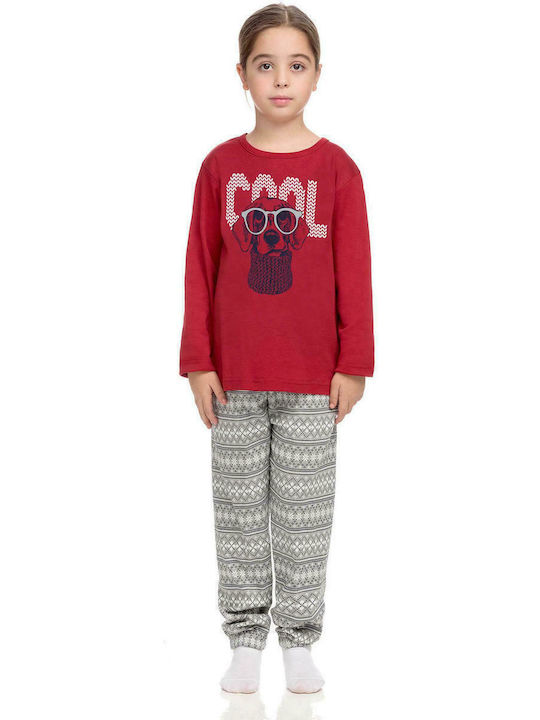 Vamp Kinder Schlafanzug Winterlich Rot