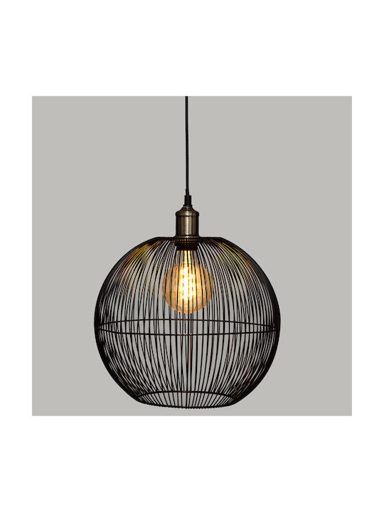 A-S Noa Pendant Light Single-Light Grid for Socket E27 Black