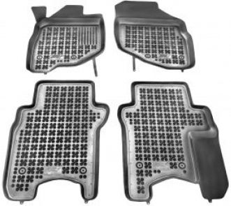 Rezaw Plast Set of Front and Rear Mats 4pcs Tray Type for Honda Jazz 2002-2008 Black