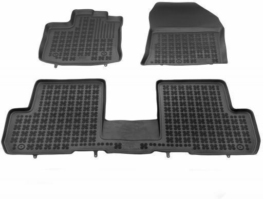 Rezaw Plast Satz Vorder- und Hintermatten Wannenartig 3Stück aus Gummi für Dacia Lodgy 2012+ Schwarz