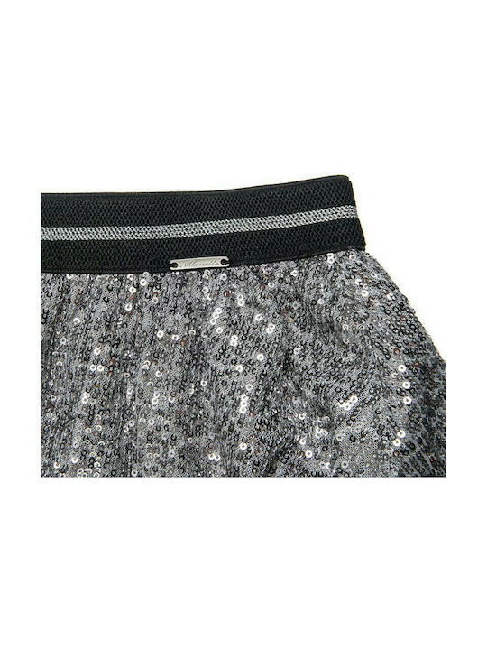 Alouette Kids Skirt Silver Φούστα Με Λάστιχο Και Παγιέτα