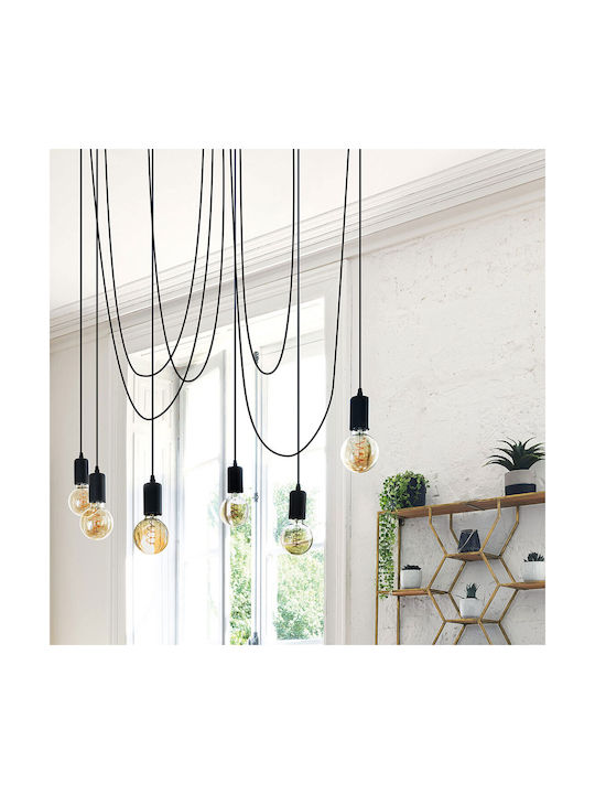 A-S Udell Adjustable Pendant Light Black for 6 Bulbs E27 15x5cm
