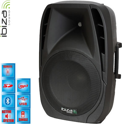 Ibiza Sound Αυτοενισχυόμενο Ηχείο PA BT12A 225W με Γούφερ 12" σε Μαύρο Χρώμα