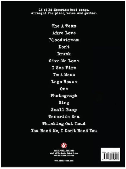 Wise Publications The Best of Ed Sheeran pentru Chitara / Pian / Voce
