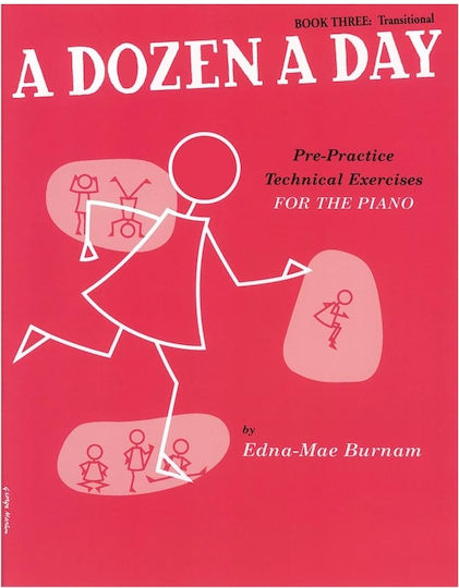 Willis Music Edna Mae Burnaum - A Dozen A Day Lernmethode für Klavier Buch 3 (englische Version)