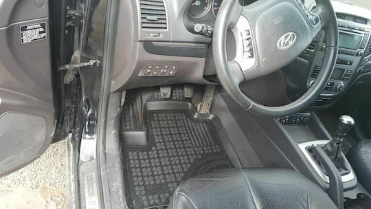 Rezaw Plast Set of Front and Rear Mats 4pcs Tray Type for Hyundai Santa Fe 2006-2012 Black