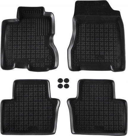 Rezaw Plast Set of Front and Rear Mats 4pcs Tray Type for Renault Koleos 2008-2016 Black