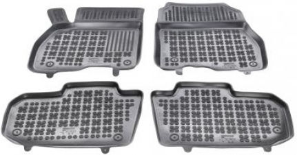 Rezaw Plast Set of Front and Rear Mats 4pcs Tray Type for Nissan Leaf 2017+ Black