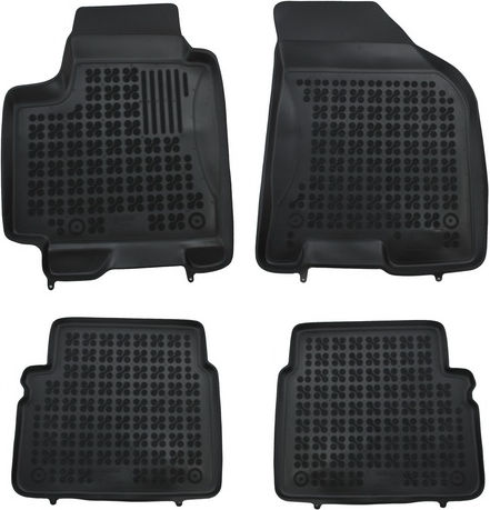 Rezaw Plast Satz Vorder- und Hintermatten Wannenartig 4Stück aus Gummi für Chevrolet Aveo 2004-2007 Schwarz
